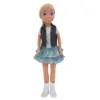 Papusa printesa Fashion Doll cu vesta blugi 80 cm