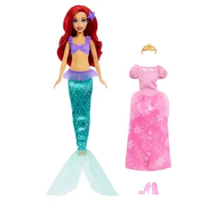 Papusa sirena 2 in 1 cu accesorii Disney Princess Ariel