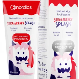 Pasta de dinti naturala pentru copii cu capsuni si probiotice 50 ml Nordics