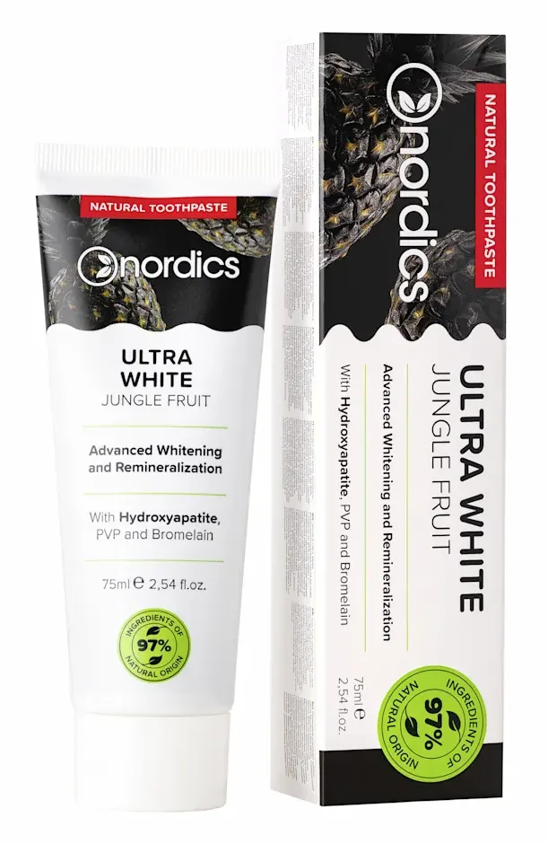Pasta de dinti pentru albire cu carbune activ 75 ml Nordics