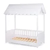 Pat Casuta Childhome cu protectii laterale 70x140 cm lemn alb