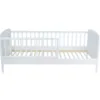 Pat din lemn cu protectii laterale Junior 140x70 cm Alb