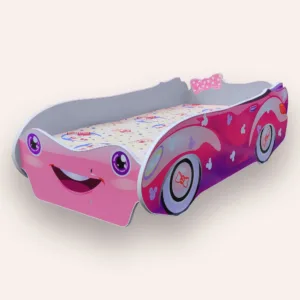 Pat masina Minnie Alb cu saltea