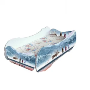 Pat pentru copii Frozen-Regatul de gheata Alb cu saltea