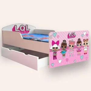 Pat pentru copii LOL Surprise cu sertar si saltea