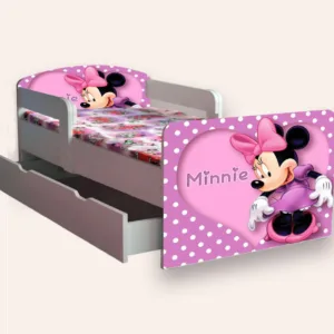 Pat pentru copii Minnie Mouse varianta 2 cu manere si sertar