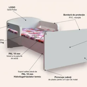 Pat pentru copii My Little Pony varianta 2 cu manere