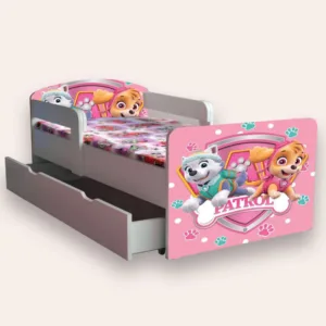 Pat pentru copii Paw Patrol cu manere si sertar