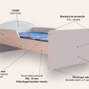 Pat pentru copii Printese cu saltea