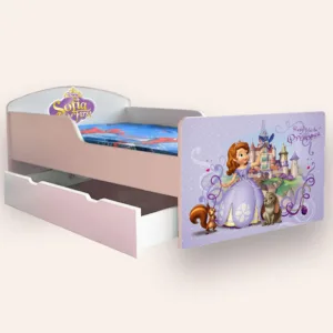 Pat pentru copii Sofia cu sertar si saltea