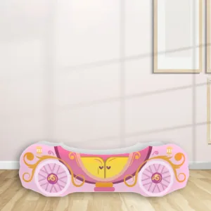 Pat pentru copii Trasura Cenusareasa Alb cu saltea