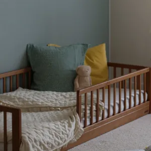 Pat pentru copii Woodies din lemn Montessori vintage 160x80 cm