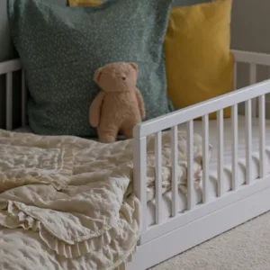 Pat pentru copii Woodies din lemn Montessori white 160x80 cm