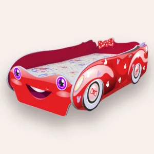 Pat pentru copii masina Minnie Rosu