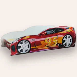 Pat pentru copii masina Turbo Speed 95 Alb