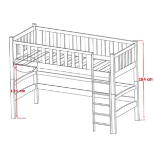 Pat suspendat Trufi Laura 18080 cm Alb