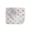 Patura cu jucarie de plus pentru bebelusi Cangaroo 90 x 75 cm Elefant Roz