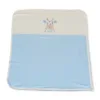 Patura din bumbac pentru bebelusi 90 x 100 cm Girafa Albastra
