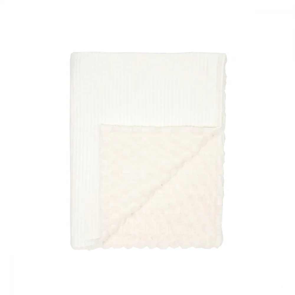 Patura din velur Cotton 3D Twins Alb 100x80 cm