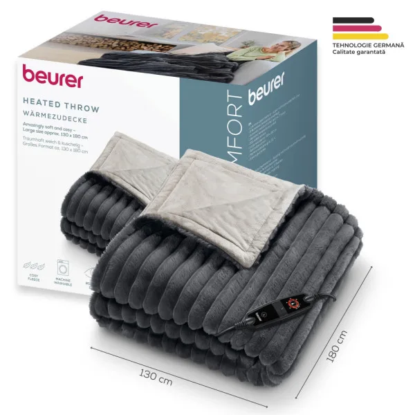 Patura electrica Stockholm gri inchis Beurer