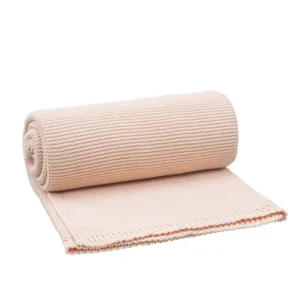 Patura impletita din bumbac organic 80x100 cm dusty pink
