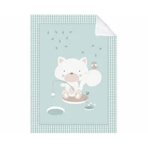 Patura pentru bebelusi 110 x 140 cm Kikka Polar Fisher Mint