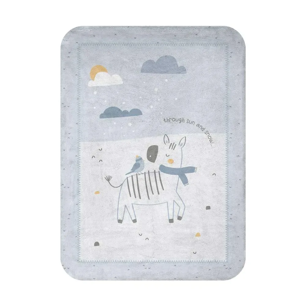 Patura pentru bebelusi Kikka Boo 80 x 110 cm Stripy Friends Albastra