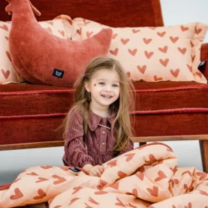 Patura pentru copii La Millou Heartbeat Pink L 110x140 cm