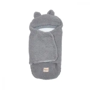 Patura plic din bumbac pentru bebelusi Twins Teddy gri