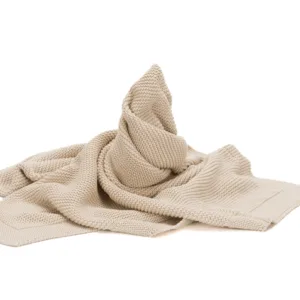 Patura tricotata din bumbac organic Fillikid Natur 80x100 cm