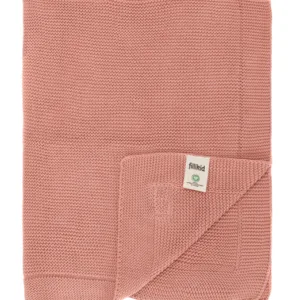 Patura tricotata din bumbac organic Fillikid Rose 80x100 cm