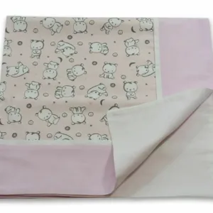 Paturica Baby Bear roz KidsDecor cu spate finet 80x80 cm