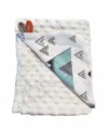 Paturica Minky pentru copii 75x75 cm K-644 Turquoise Triangle
