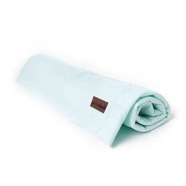 Paturica Soft Touch cu doua fete catifea si bumbac 100x70 cm Aquamarine
