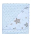 Paturica cu doua fete Minky si bumbac 80x90 cm Blue Stars