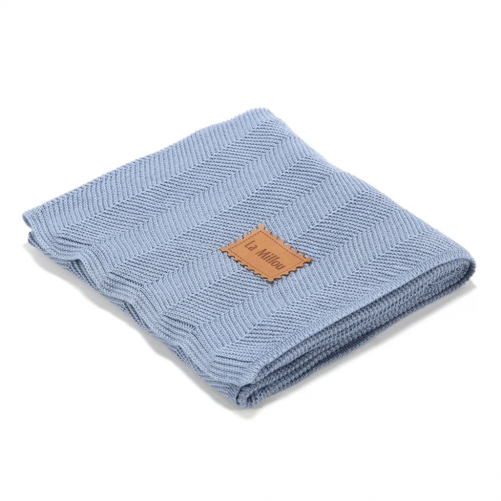 Paturica de bambus pentru copii 90x80 cm La Millou Light Denim