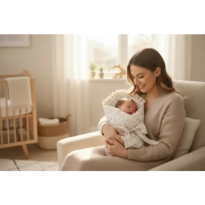 Paturica de infasat MimiNu Premium cu volanase si dantela 75x75 cm Meadow