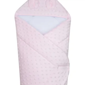 Paturica de infasat cu capison si urechiuse 80x80 cm Minky Pink