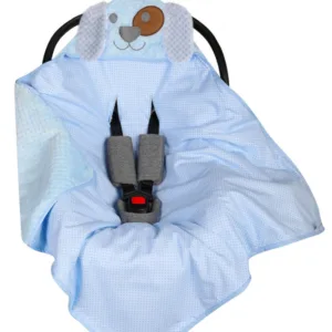 Paturica de infasat cu urechiuse pentru scaun auto Blue Dog