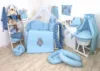 Paturica de infasat multifunctionala Fluffy bumbac blue 78x78cm Amy