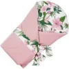 Paturica de infasat multifunctionala Velvet Infantilo IF19174 pink flowerroz