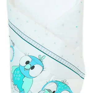 Paturica de infasat multifunctionala standard 80x80 cm Turquoise Owls New1