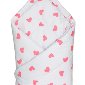 Paturica de infasat nou-nascut 75x75cm model Pink Hearts