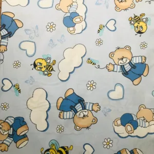 Paturica de vara Junior Ursi cu albine pe fond albastru