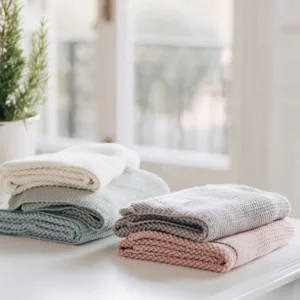 Paturica din bumbac organic 70x90 cm Mint Beige