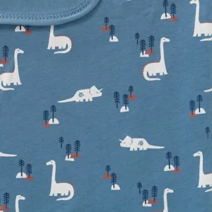 Paturica din bumbac organic 80x100 cm cu model Dino