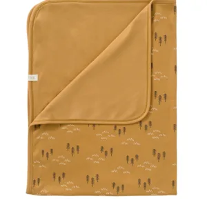 Paturica din bumbac organic cu model Woods Yellow