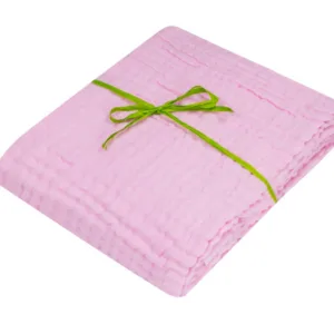 Paturica din bumbac tip muselina pentru copii 95x90 cm Pink