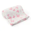 Paturica din fleece pentru bebelusi fluturasi roz