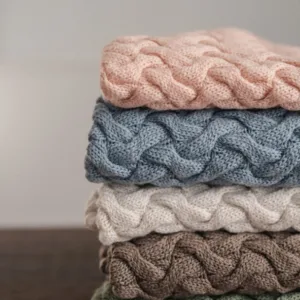 Paturica din lana merino pentru copii 85x85 cm La Millou Stoned Blue